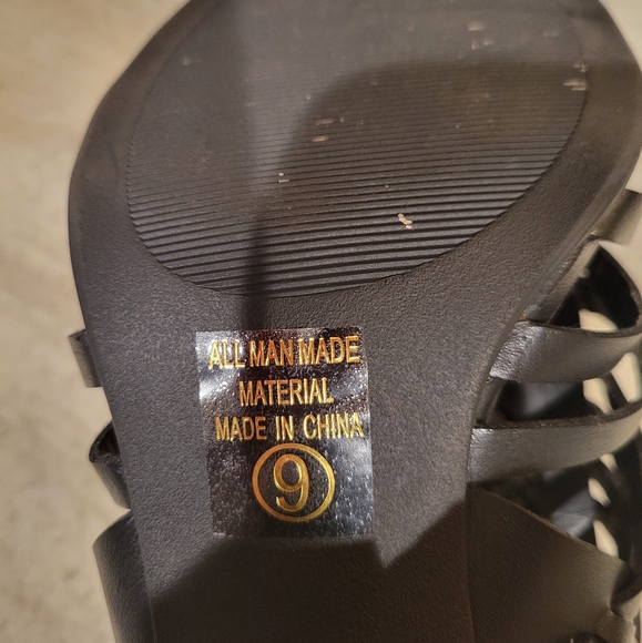 Black Strappy Women's Heels - Picture 9 of 9